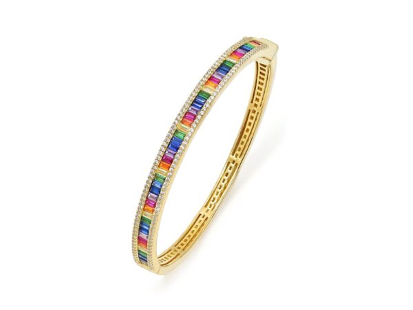 Rainbow Bangle - Yellow Gold