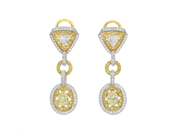 Triangle Drop Diamond Earrings