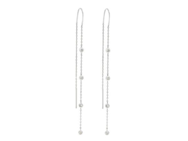 Nicole Juliet Bezel Diamond Earrings - White Gold