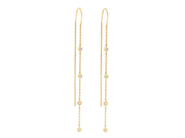 Nicole Juliet Bezel Diamond Earrings - Yellow Gold