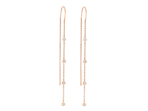 Nicole Juliet Bezel Diamond Earrings - Rose Gold