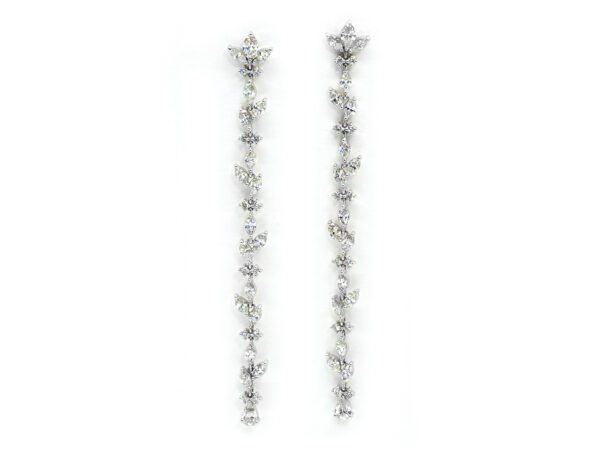 Leaf Drop Diamond Earrings