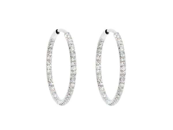 White Gold Diamond Hoop Earrings