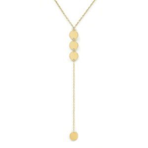 Circle Drop Delicate Yellow Gold Chain Ladies Necklace