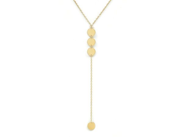 Circle Drop Delicate Yellow Gold Chain Ladies Necklace