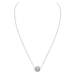 Smiley Ladies Necklace - White Gold & Green Tsvavorite