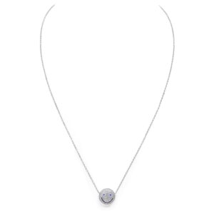 Smiley Ladies Necklace - White Gold & Blue Sapphire