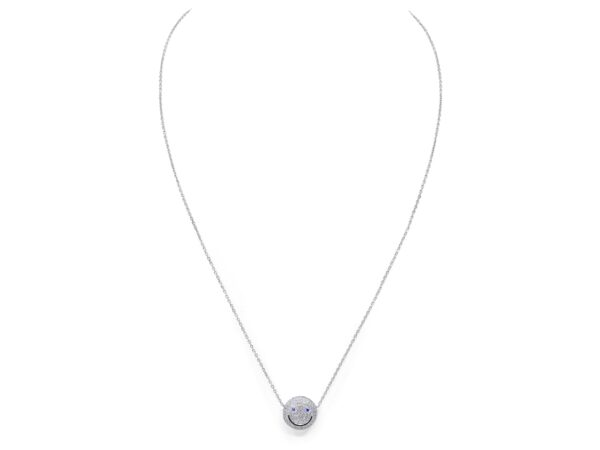 Smiley Ladies Necklace - White Gold & Blue Sapphire