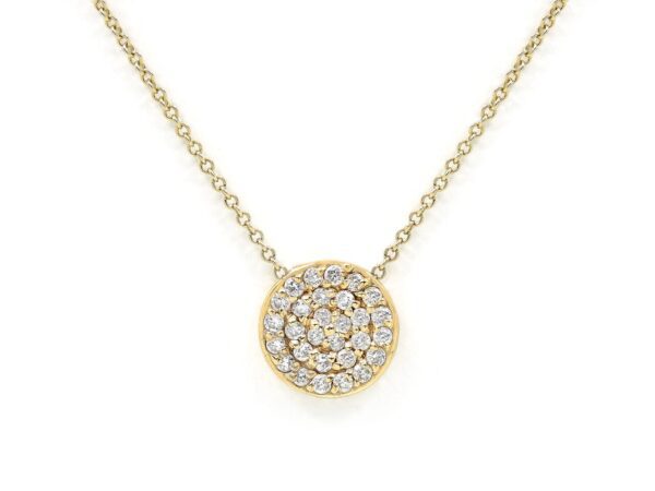 Gold Diamond Disc Ladies Necklace