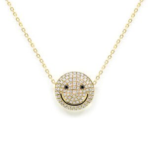 Smiley Ladies Necklace - Yellow Gold & Blue Sapphire
