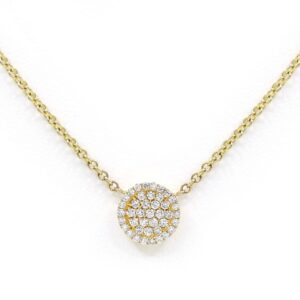 Diamond Cluster Disc Ladies Necklace
