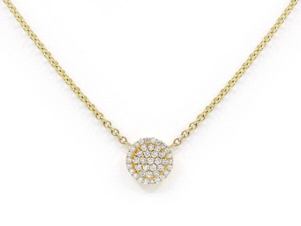 Diamond Cluster Disc Ladies Necklace