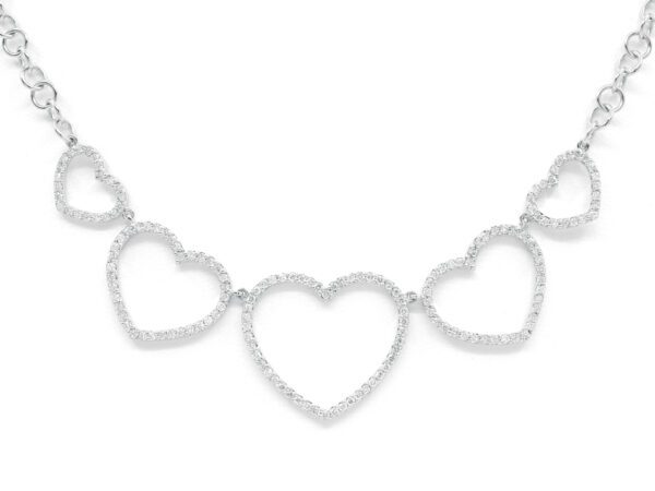 5 Hearts Diamond Ladies Necklace