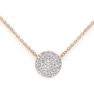 Diamond Rose Gold Disc Ladies Necklace