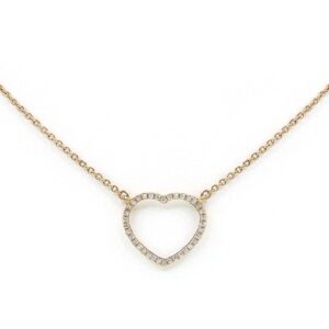 Rose Gold Diamond Heart Ladies Necklace