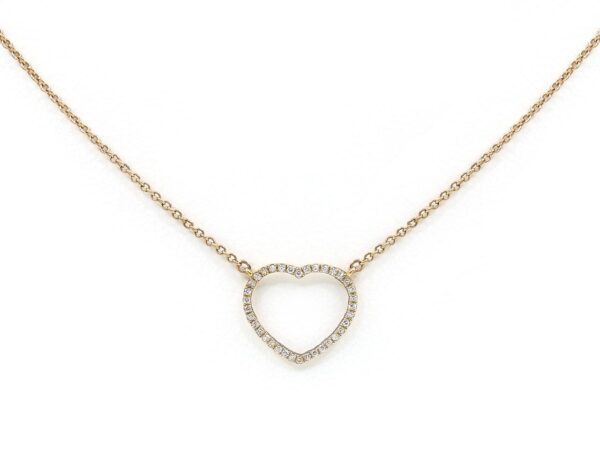 Rose Gold Diamond Heart Ladies Necklace