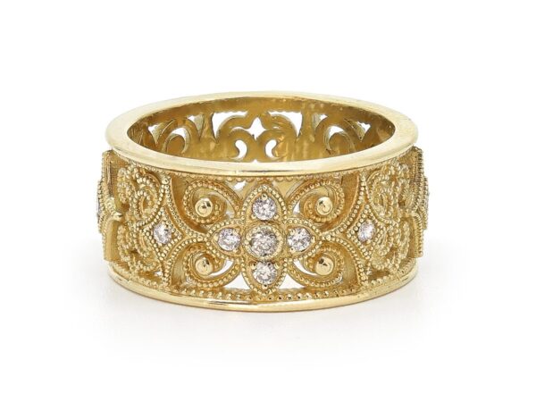 Gold Fleur De Lis Ladies Ring