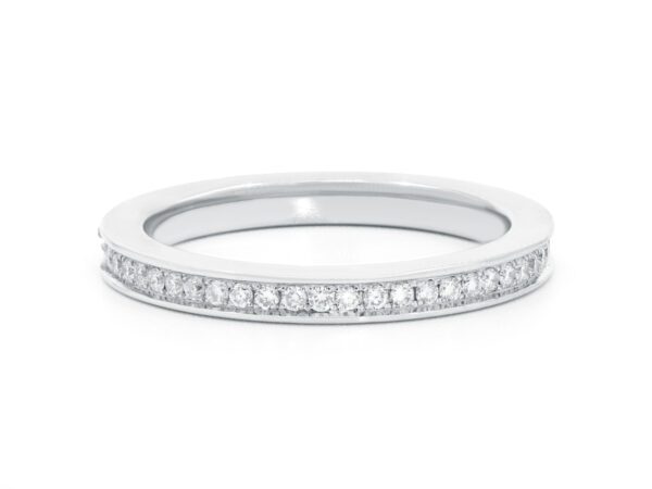 Flat Edge Diamond Eternity Band Ladies Ring