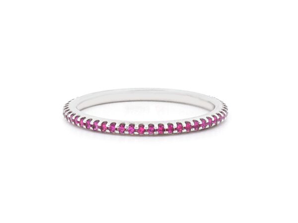 Ladies Eternity Band - Pink Pyrope