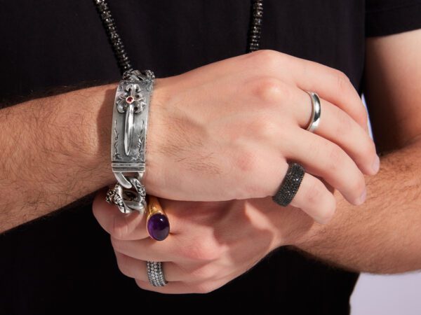 Sword Chain Link Mens Bracelet - Image 3