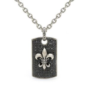 Black Diamond Fleur De Lis Mens Tag