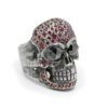 Ruby Skull Mens Ring