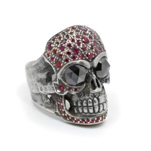 Ruby Skull Mens Ring