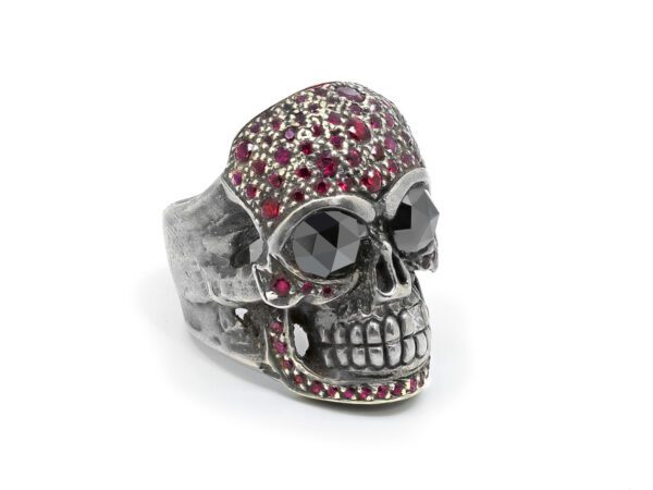 Ruby Skull Mens Ring