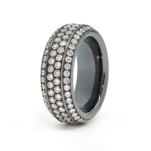 Black Rhodium Diamond Mens Ring