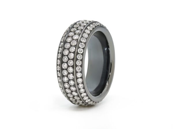 Black Rhodium Diamond Mens Ring