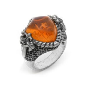 Orange Sheild Mens Ring
