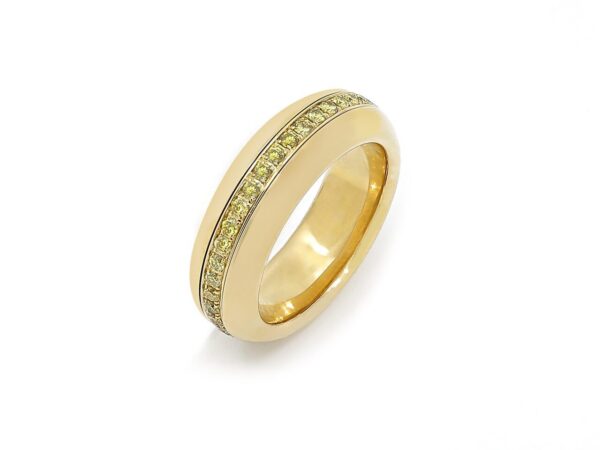 Yellow Gold Spinner Mens Ring