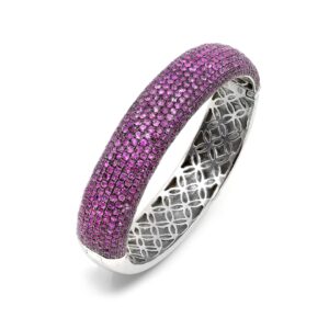 Pink Ruby Cuff Ladies Bracelet