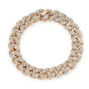 Rose Gold Diamond Cuban Link Ladies Bracelet