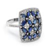 Blue Sapphire Shield Ladies Ring