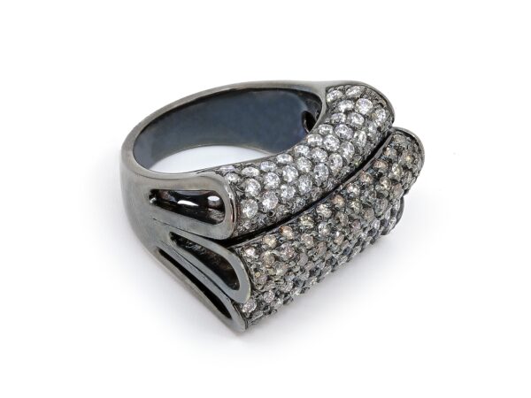 Rolling Hills Rhodium Cognac Ladies Ring - Image 2