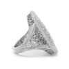 White Diamond Shield Ladies Ring - Image 2