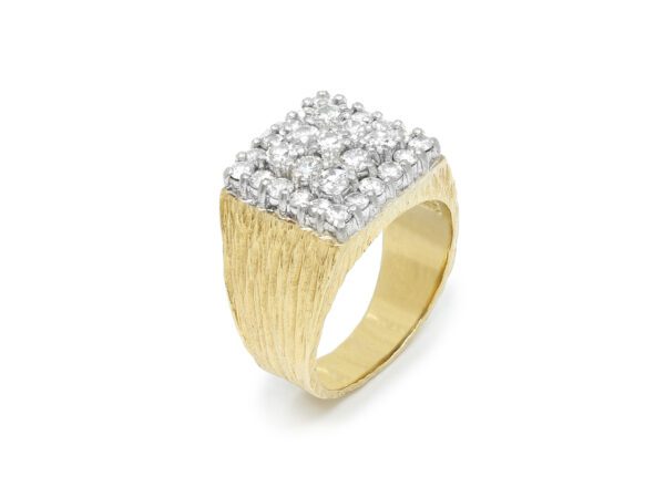 Diamond Square Mens Statement Ring