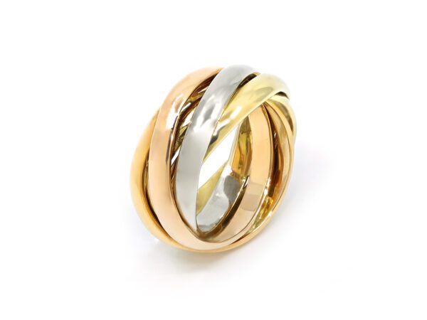 Twisted Bands Mens Ring - Yellow and Rose Gold