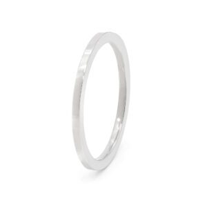 Thin White Gold Mens Band