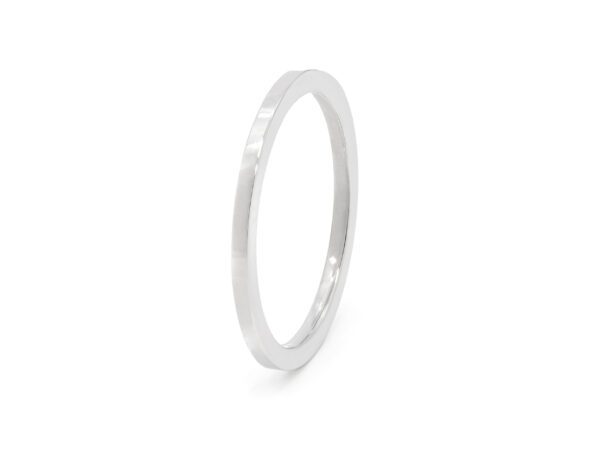 Thin White Gold Mens Band