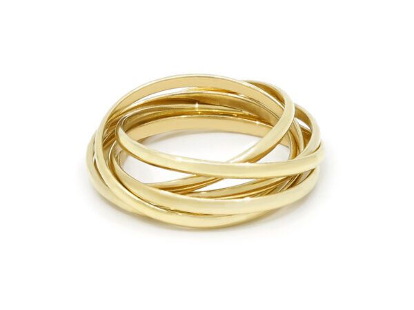 Twisted Gold Bands Mens Ring