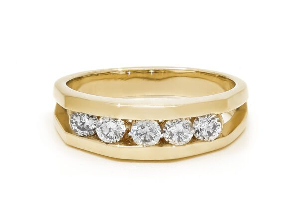 Hidden Diamonds Mens Ring - Yellow Gold