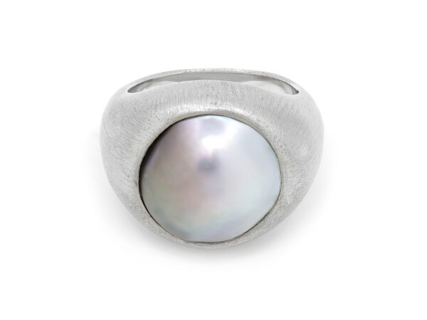 Grey Pearl Mens Ring